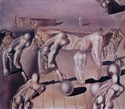 Salvador Dali - Invisible Sleeping Woman, Horse, Lion - 1930 oil on canvas